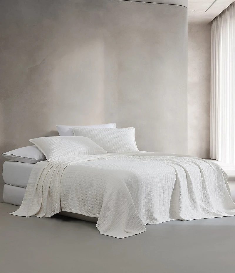 Calvin Klein Essential Garment Washed Cotton Jacquard Coverlet