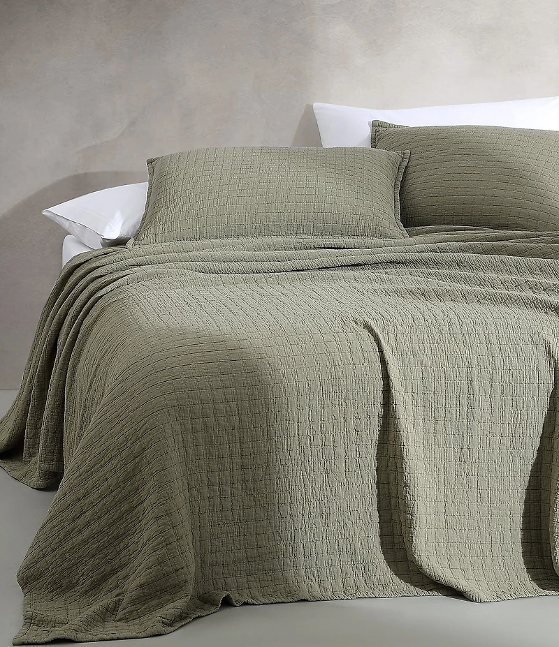 Calvin Klein Essential Garment Washed Cotton Jacquard Coverlet