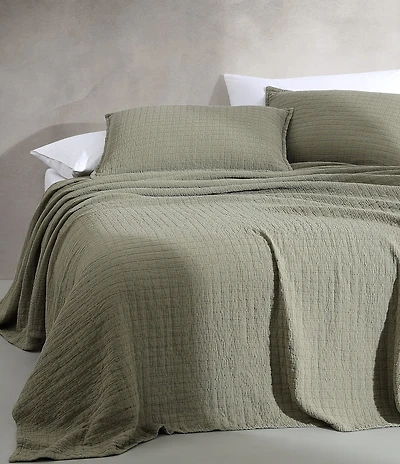 Calvin Klein Essential Garment Washed Cotton Jacquard Coverlet