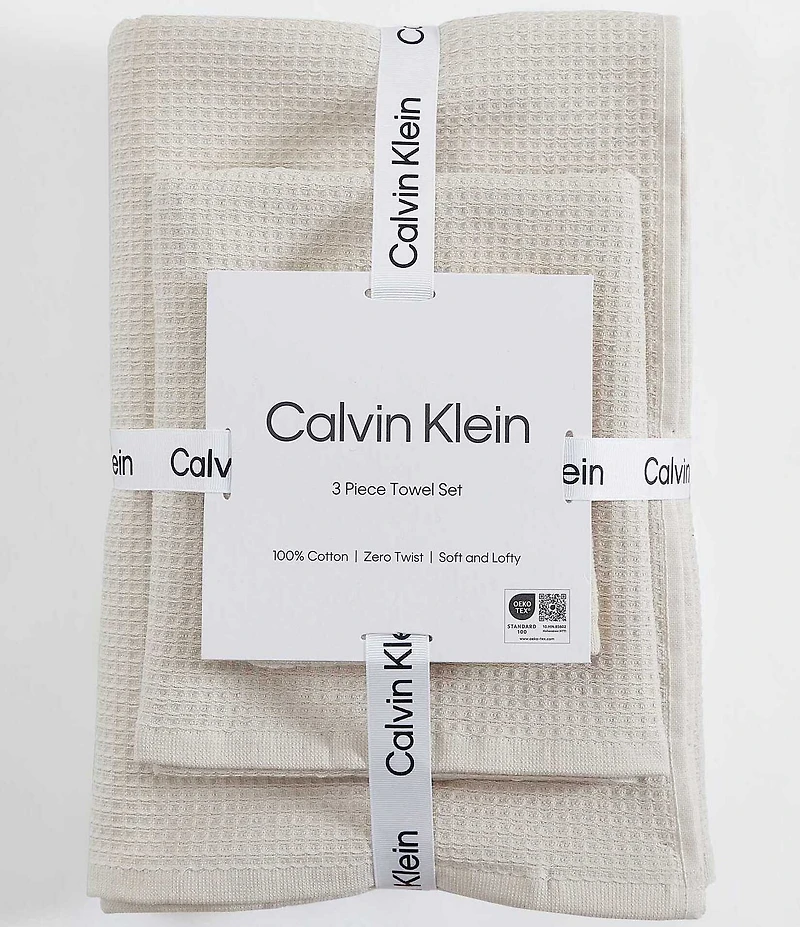 Calvin Klein Eternity Solid Cotton Terry 3 Piece Bath Towel Set