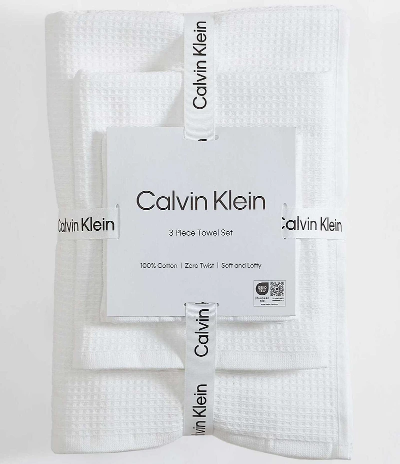 Calvin Klein Eternity Solid Cotton Terry 3 Piece Bath Towel Set