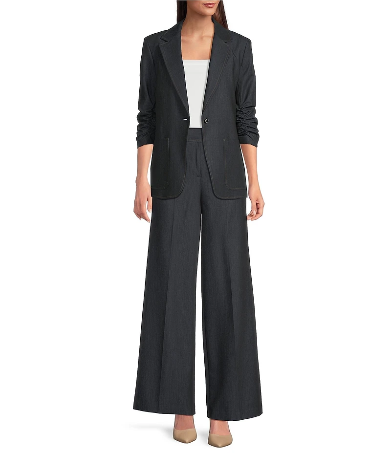 Calvin Klein Faux Denim Wide Leg Pants