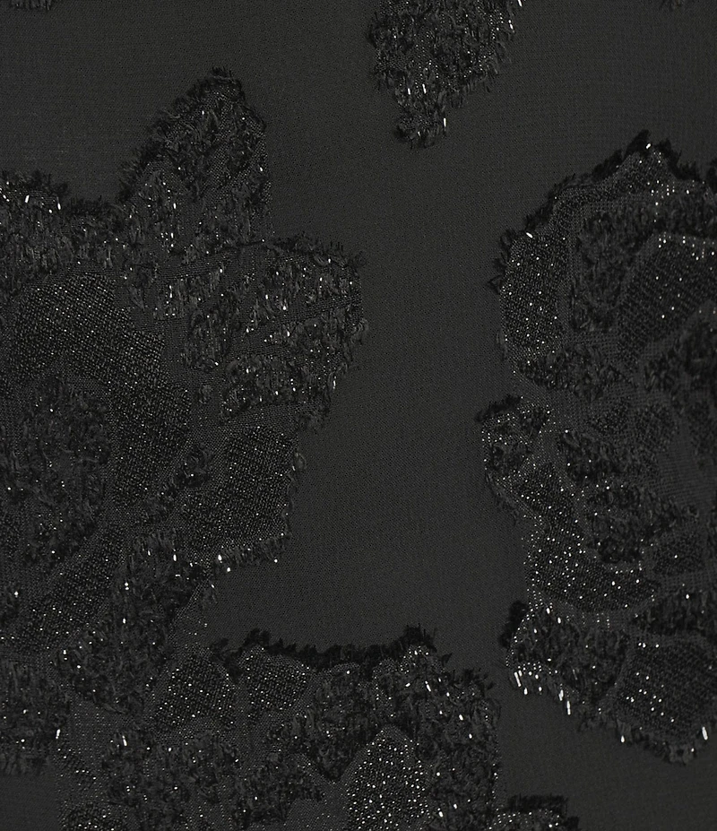 Calvin Klein Floral Burnout Chiffon Crew Neck Raglan Long Sleeve Blouse