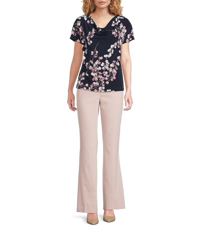 Calvin Klein Floral Cowl Neck Cap Sleeve Top