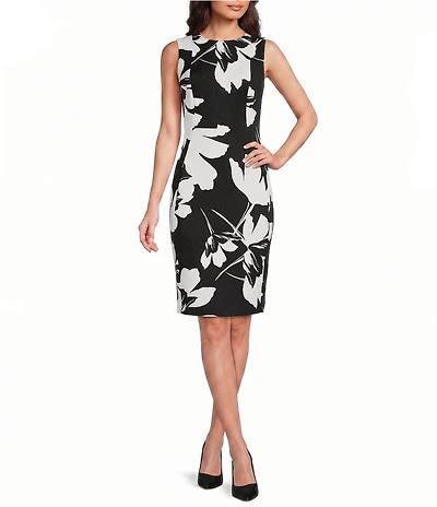 Calvin Klein Floral Print Sleeveless Sheath Dress