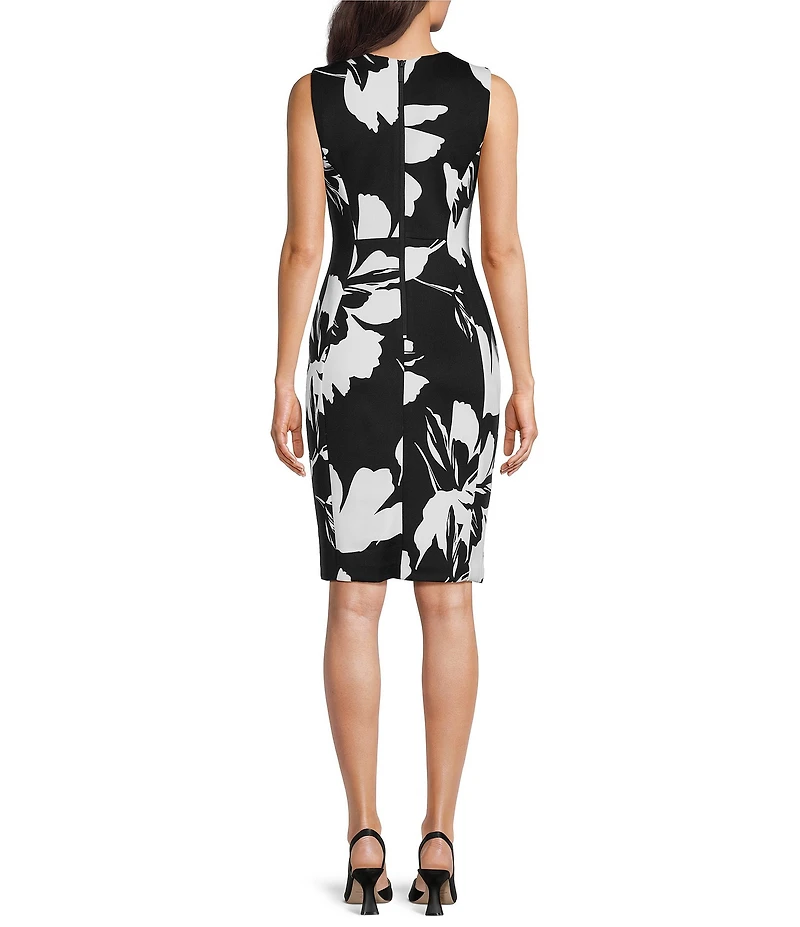 Calvin Klein Floral Print Sleeveless Sheath Dress