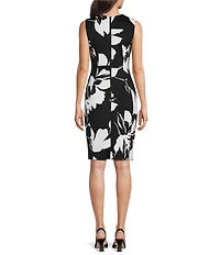 Calvin Klein Floral Print Sleeveless Sheath Dress