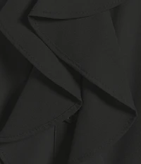 Calvin Klein Georgette Flutter Sleeve Collared Ruffle Button Front Blouse