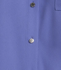 Calvin Klein Georgette Point Collar Short Sleeve Button Front Blouse