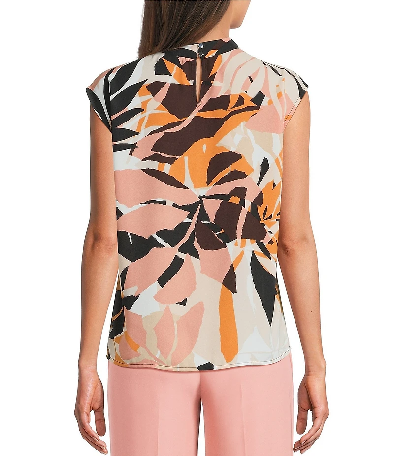 Calvin Klein Georgette Twisted Neck Sleeveless Top