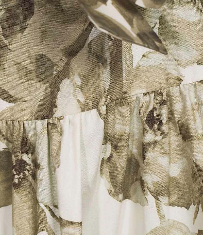 Calvin Klein Halter Neck Floral Print A Line Midi Dress