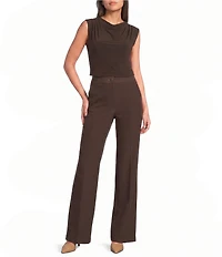 Calvin Klein Jersey Knit Cowl Neck Cap Sleeve Blouse