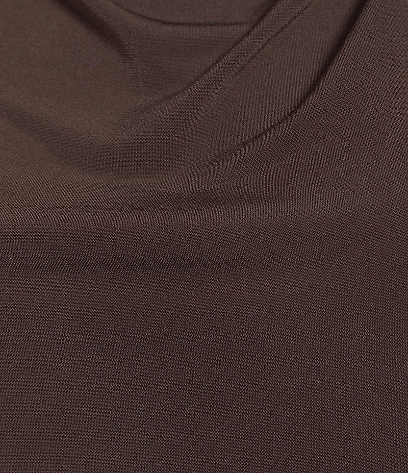 Calvin Klein Jersey Knit Cowl Neck Cap Sleeve Blouse