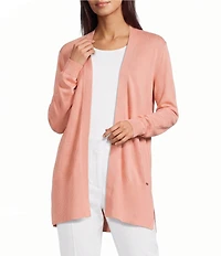 Calvin Klein Knit Collarless Long Sleeve Open Front Cardigan