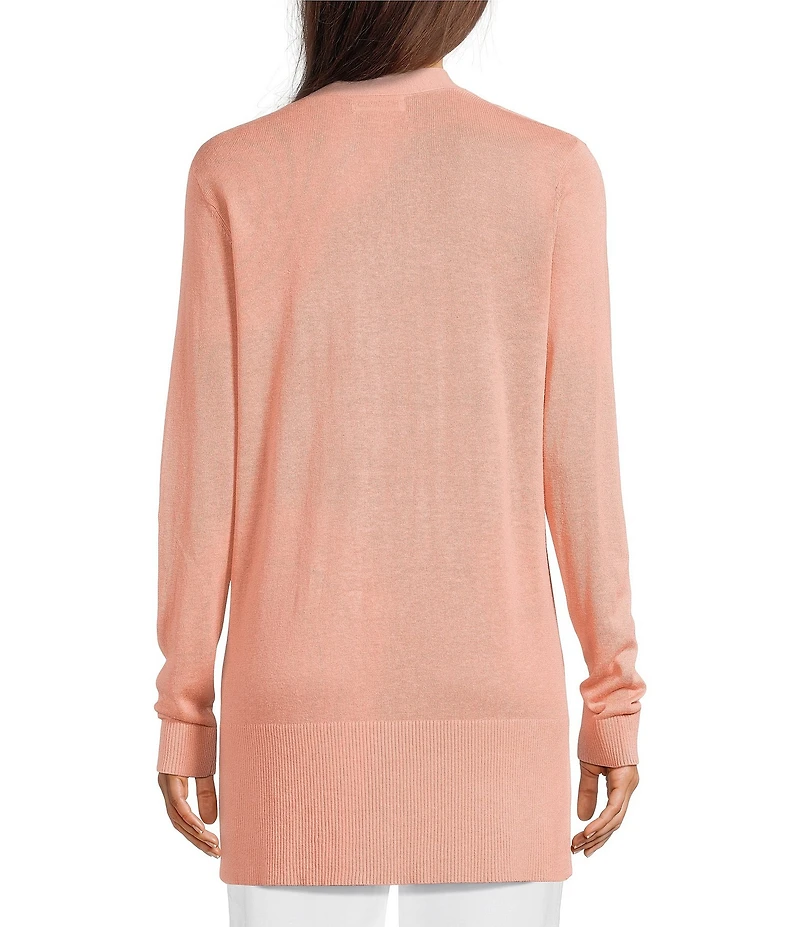 Calvin Klein Knit Collarless Long Sleeve Open Front Cardigan