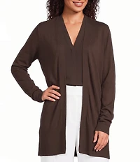 Calvin Klein Knit Collarless Long Sleeve Open Front Cardigan