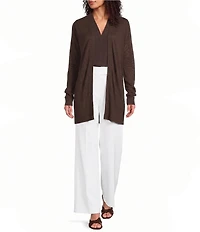 Calvin Klein Knit Collarless Long Sleeve Open Front Cardigan