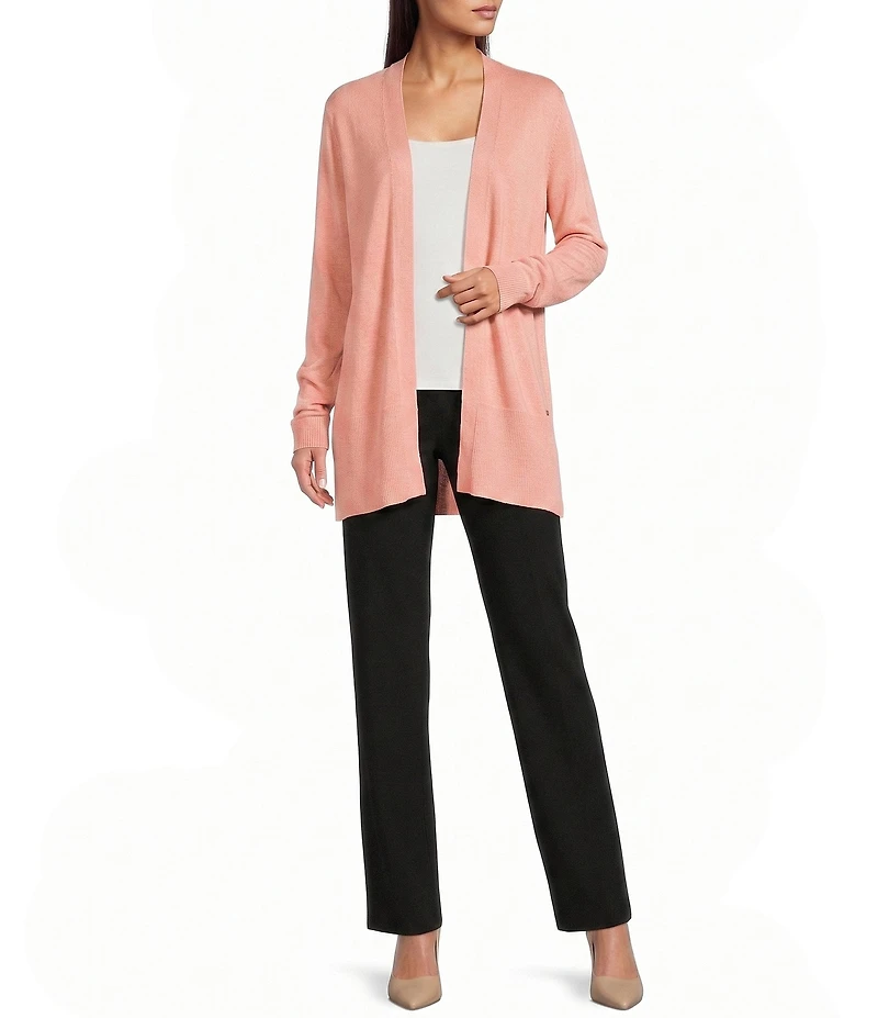 Calvin Klein Knit Collarless Long Sleeve Open Front Cardigan