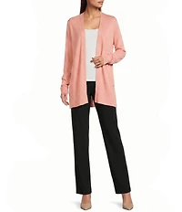 Calvin Klein Knit Collarless Long Sleeve Open Front Cardigan