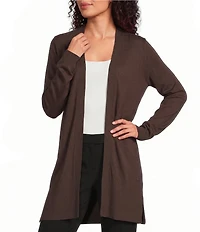 Calvin Klein Knit Collarless Long Sleeve Open Front Cardigan