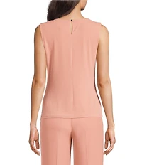 Calvin Klein Knit Jersey Cowl Neck Sleeveless Top