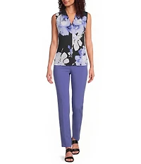 Calvin Klein Knit Jersey Floral V-Neck Sleeveless Top