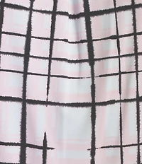 Calvin Klein Knit Jersey Plaid Pleated Crew Neck Sleeveless Cami