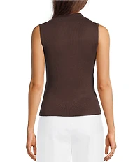 Calvin Klein Knit Johnny Collar Sleeveless Top