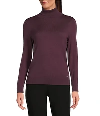 Calvin Klein Knit Mock Neck Long Sleeve Top