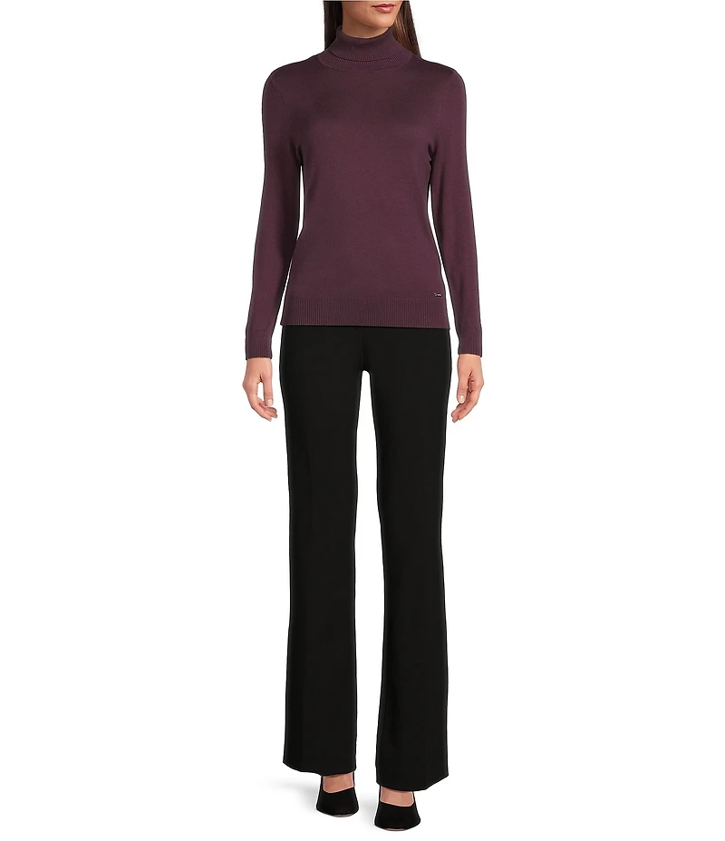 Calvin Klein Knit Mock Neck Long Sleeve Top