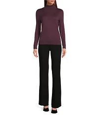 Calvin Klein Knit Mock Neck Long Sleeve Top
