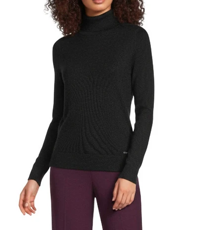 Calvin Klein Knit Mock Neck Long Sleeve Top