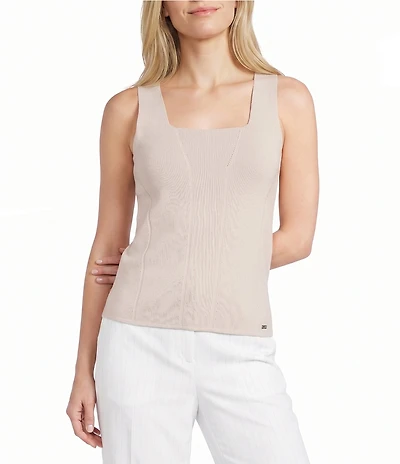 Calvin Klein Knit Square Neck Sleeveless Tank