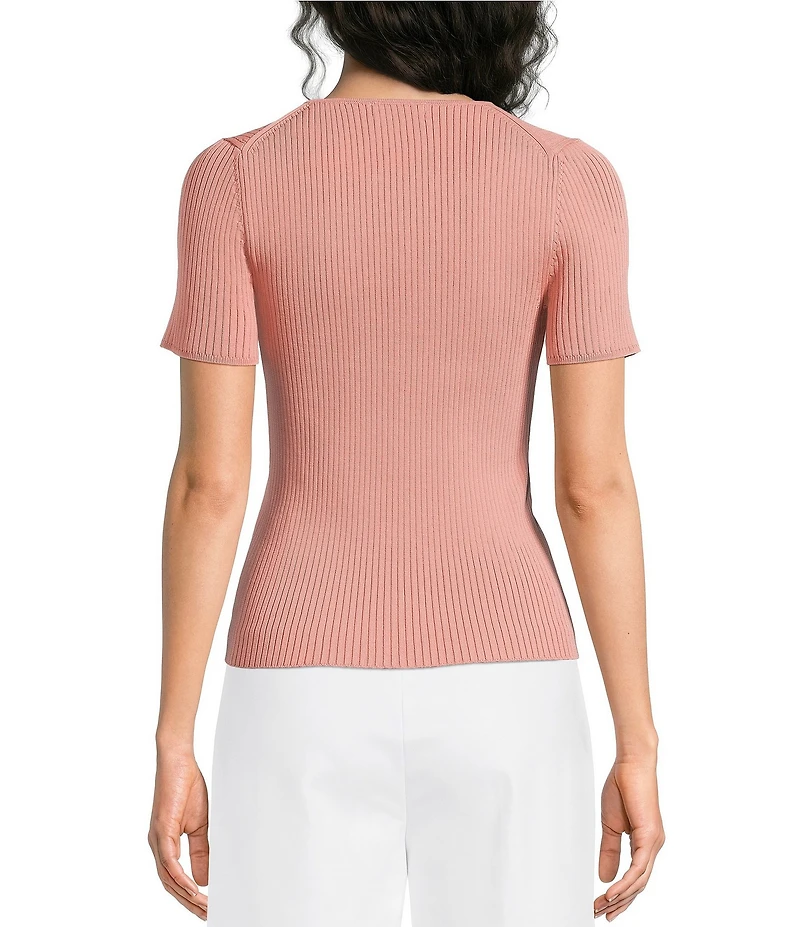 Calvin Klein Knit V-Neck Short Sleeve Top