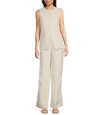 Calvin Klein Linen Blend Button Front Vest