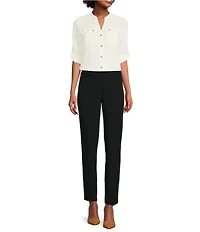 Calvin Klein Luxe Stretch Slim-Leg Pants