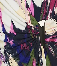 Calvin Klein Matte Jersey Floral Print Long Sleeve Dress