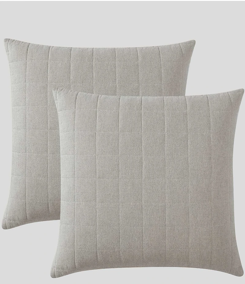 Calvin Klein Melange Cotton Flannel European Sham, Set of 2