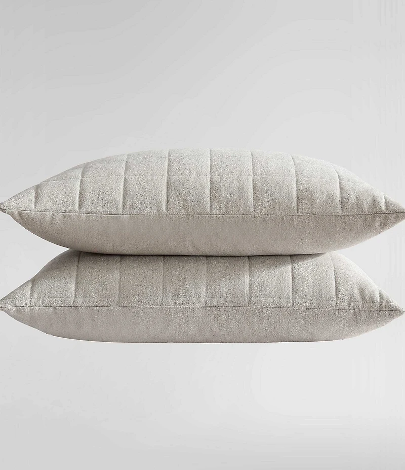 Calvin Klein Melange Cotton Flannel Pillow Sham, Set of 2