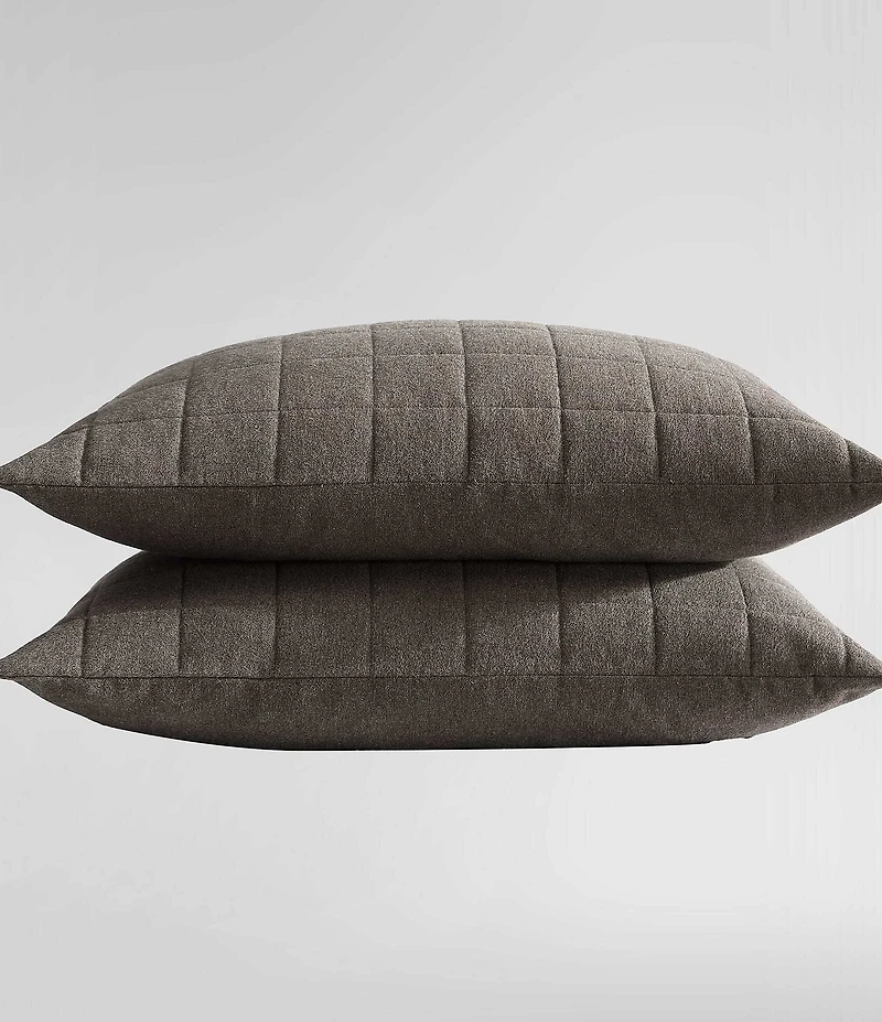 Calvin Klein Melange Cotton Flannel Pillow Sham, Set of 2