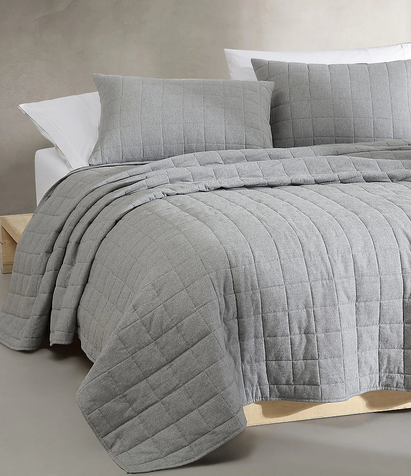 Calvin Klein Melange Cotton Flannel Pillow Sham, Set of 2