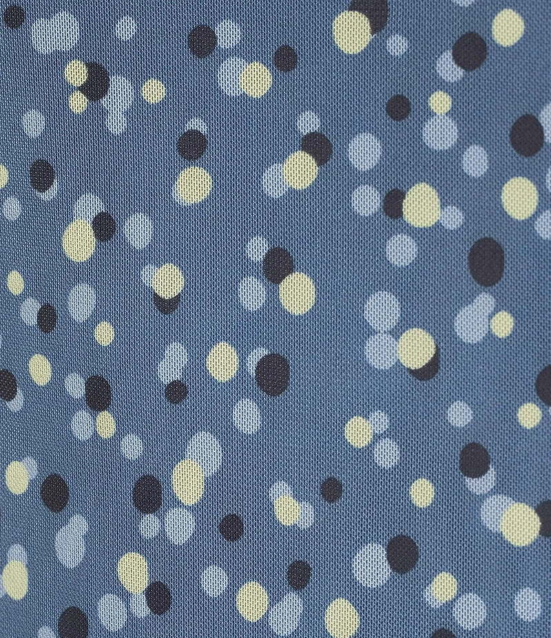 Calvin Klein Mesh Knit Dotted Print Crew Neck Side Pleated Collar Elbow Length Sleeve Top