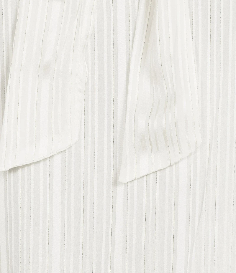 Calvin Klein Metallic Knit Tie Neck Sleeveless Flowy Top