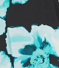 Calvin Klein Mix Media Crew Neck Long Sleeve Tie Front Blouse