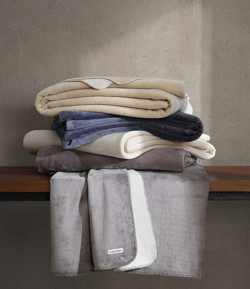 Calvin Klein Modern Lush Reversible Bed Blanket