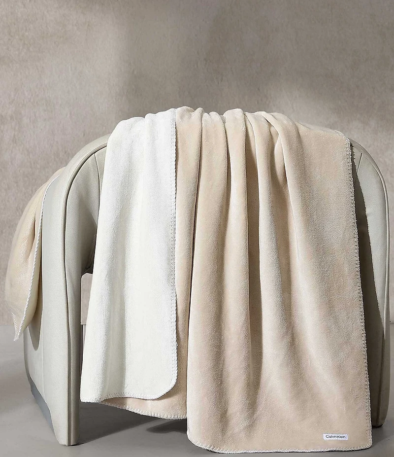 Calvin Klein Modern Lush Reversible Solid Throw Blanket