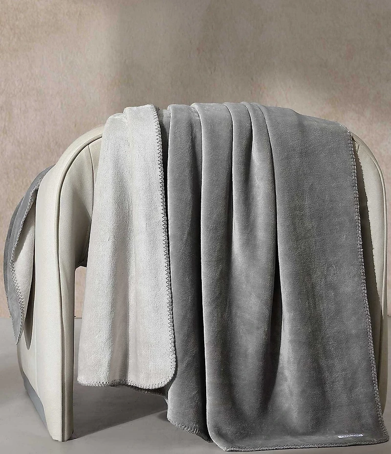 Calvin Klein Modern Lush Reversible Solid Throw Blanket
