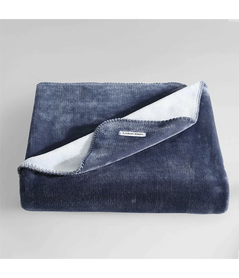 Calvin Klein Modern Lush Reversible Solid Throw Blanket