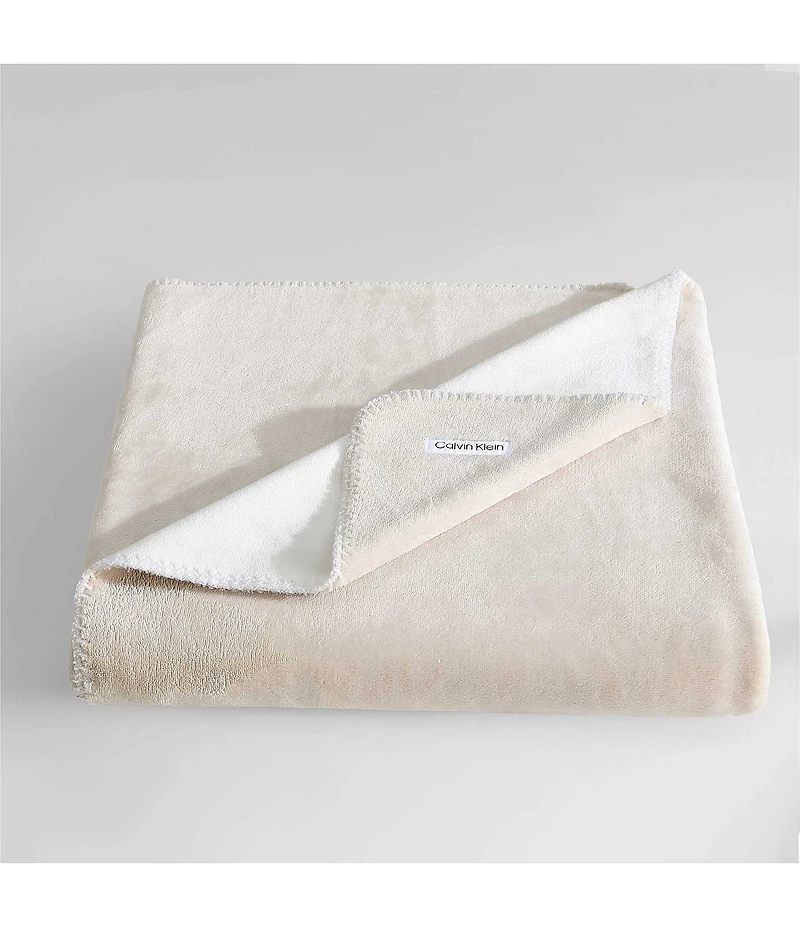 Calvin Klein Modern Lush Reversible Solid Throw Blanket