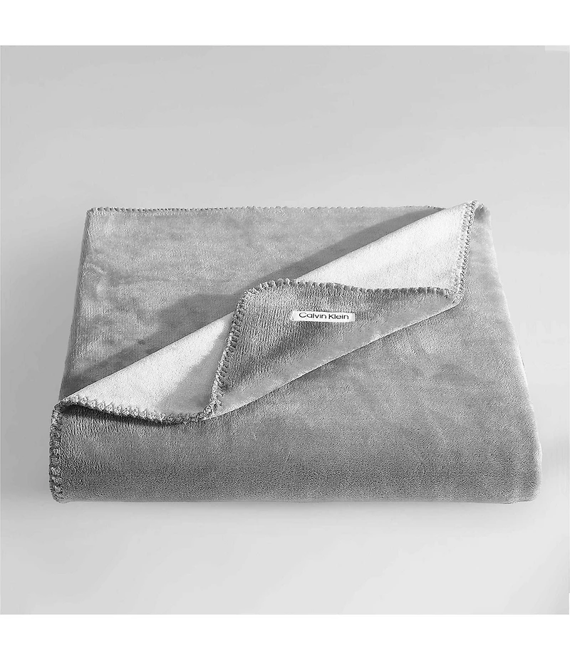 Calvin Klein Modern Lush Reversible Solid Throw Blanket